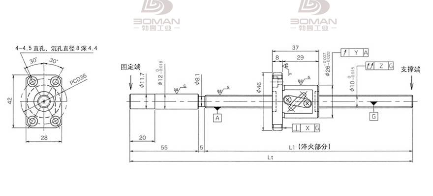 KURODA GG1004DS-BAPR-0255A 黑田精工丝杆怎么安装图解