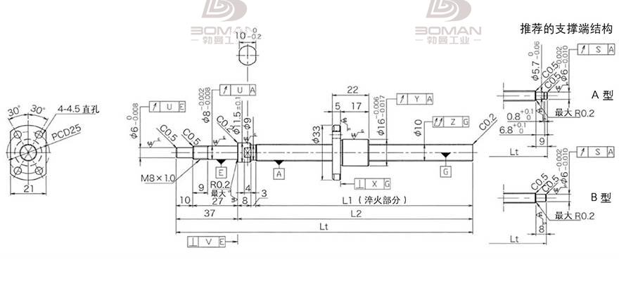 KURODA DP1002JS-HDNR-0220B-C3F 黑田丝杆经销商