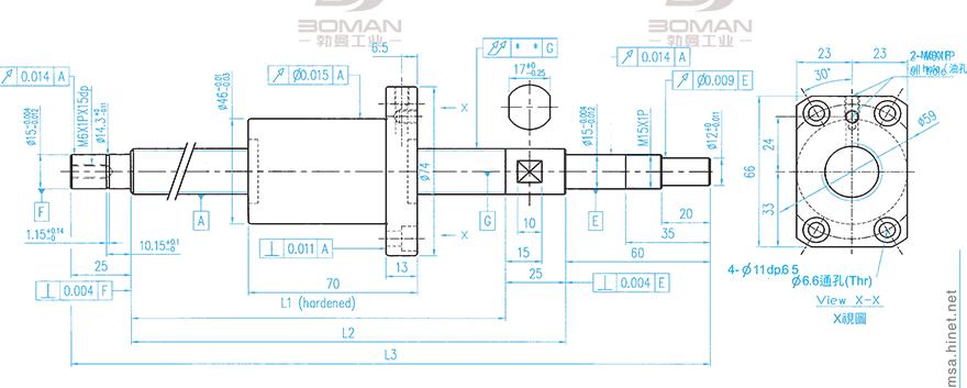 TBI XSVR02020A1DGC5-899-P1 tbi滚珠丝杆尺寸标准对照表