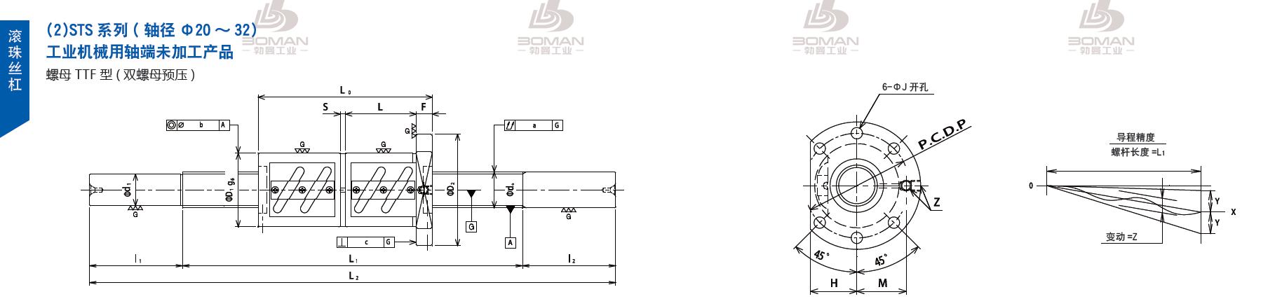 TSUBAKI STD4012-1600C5-B tsubaki数控滚珠丝杆规格